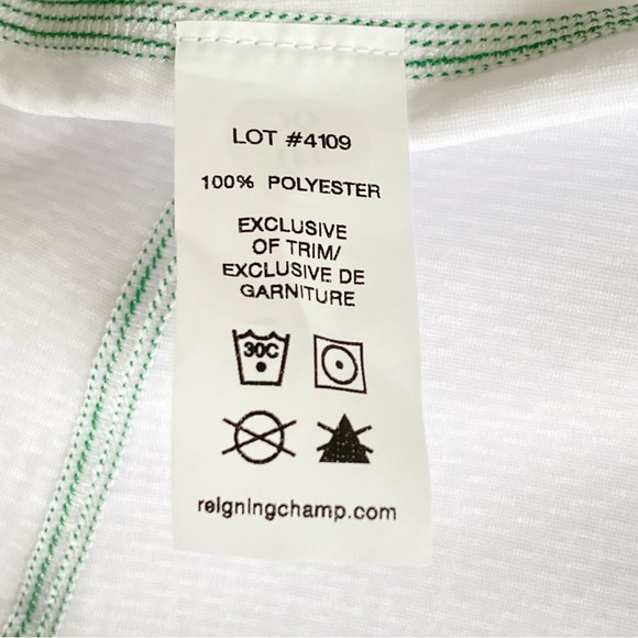 PRINCE VS REIGNING CHAMP WHITE GREEN DRAWSTRING SHORTS - Picture 10 of 10